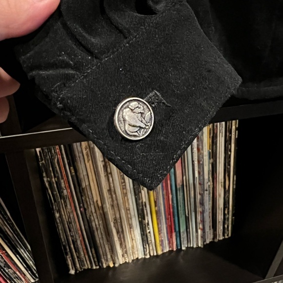 Roughrider Black Velvet Button Front Jacket Small Western Style - Picture 4 of 5